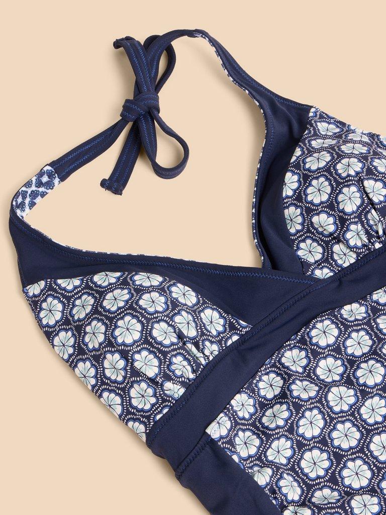 Sunshine Reversible Halter neck Swimsuit in NAVY MULTI | White Stuff