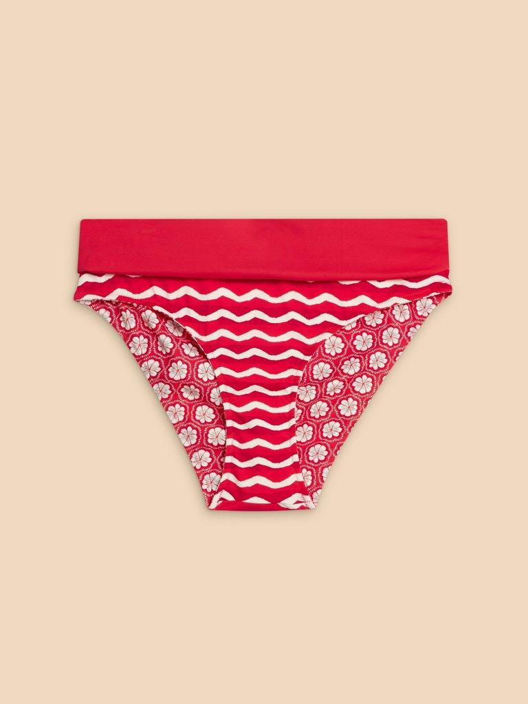 Reversible Fold Down Bottom in RED MLT - FLAT FRONT