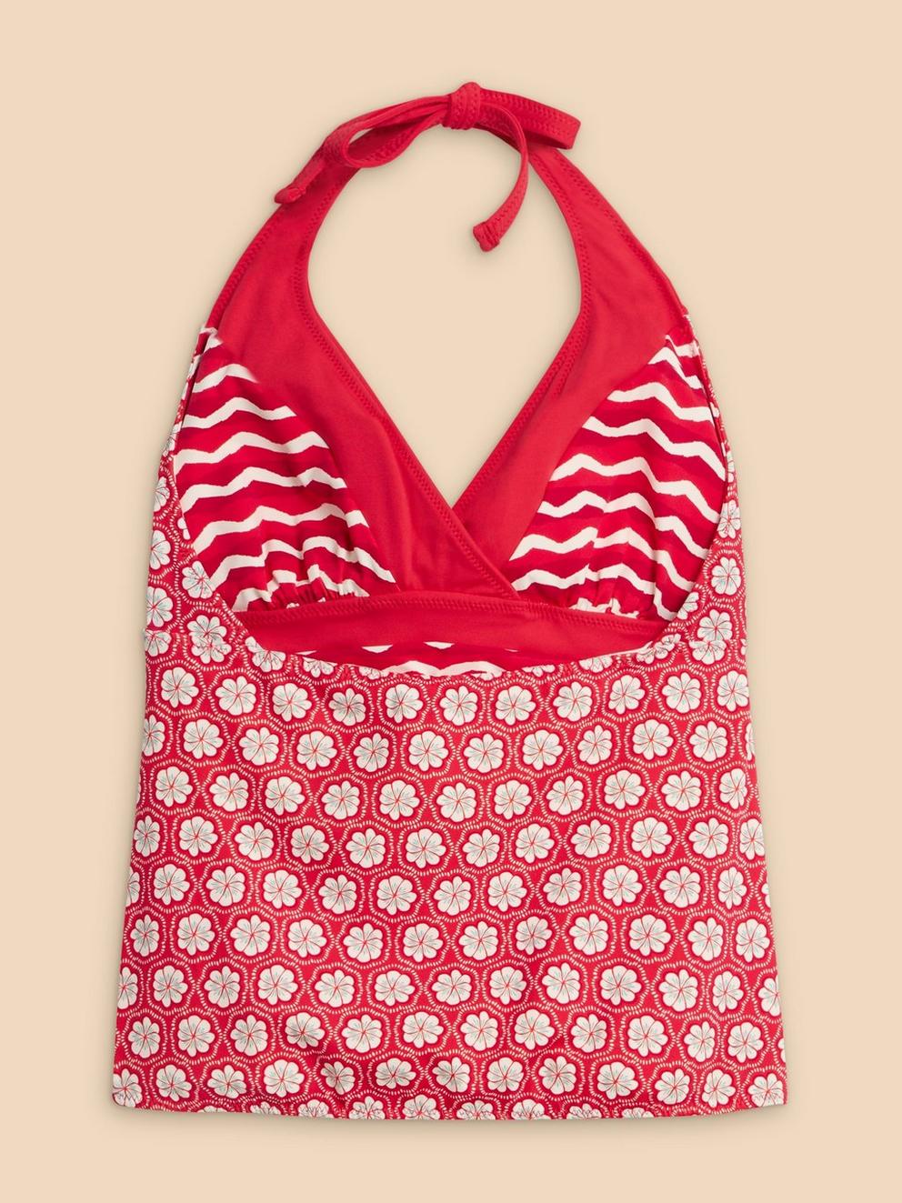 Sunshine Reversible Printed Tankini in RED MLT - FLAT BACK