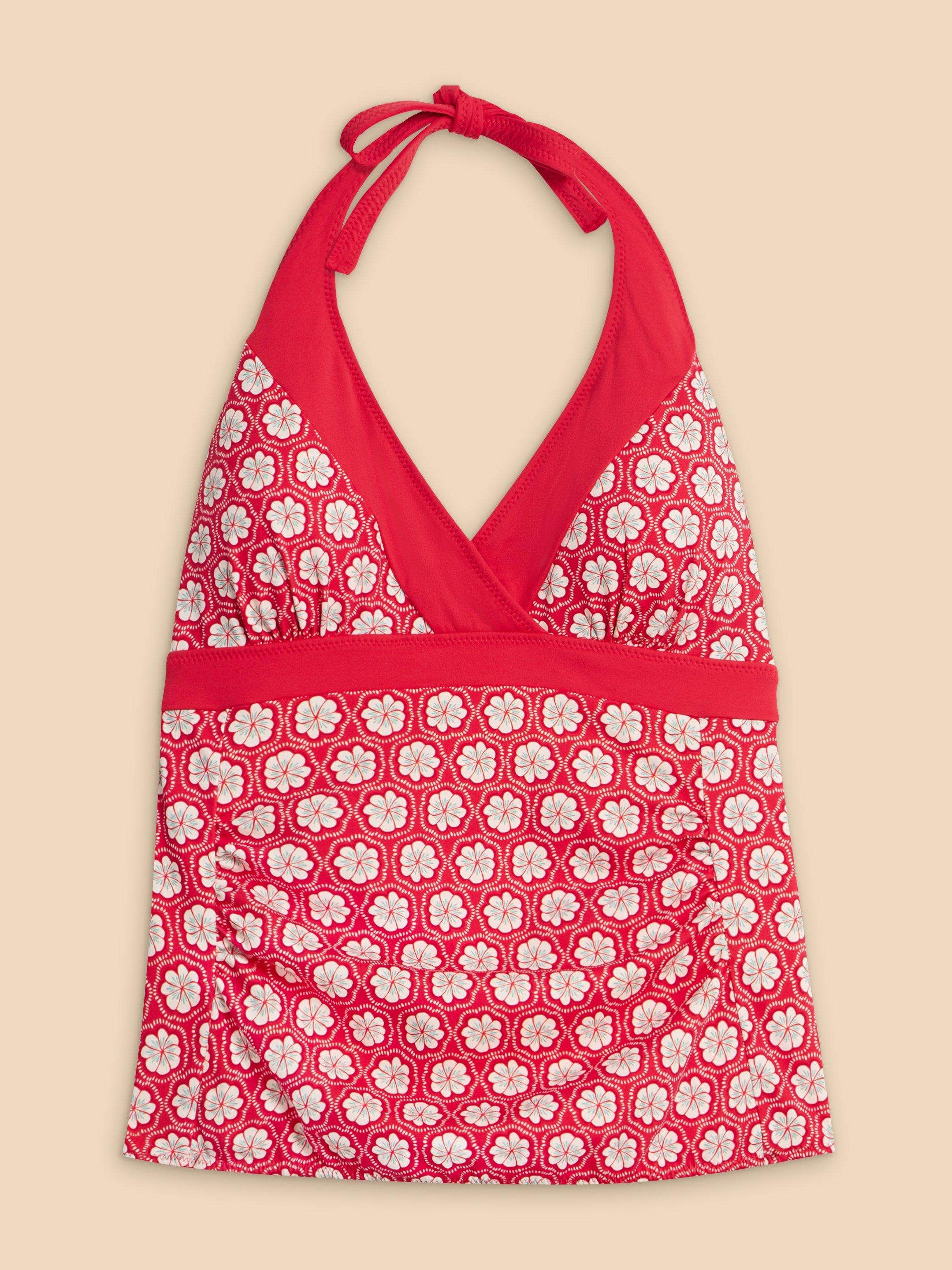 Sunshine Reversible Printed Tankini in RED MLT - FLAT FRONT