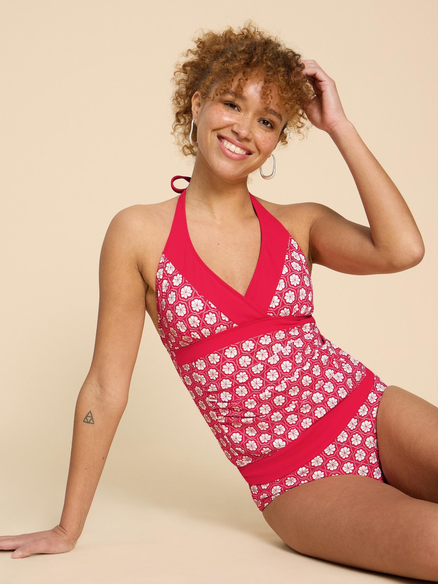 Sunshine Reversible Printed Tankini in RED MLT - LIFESTYLE