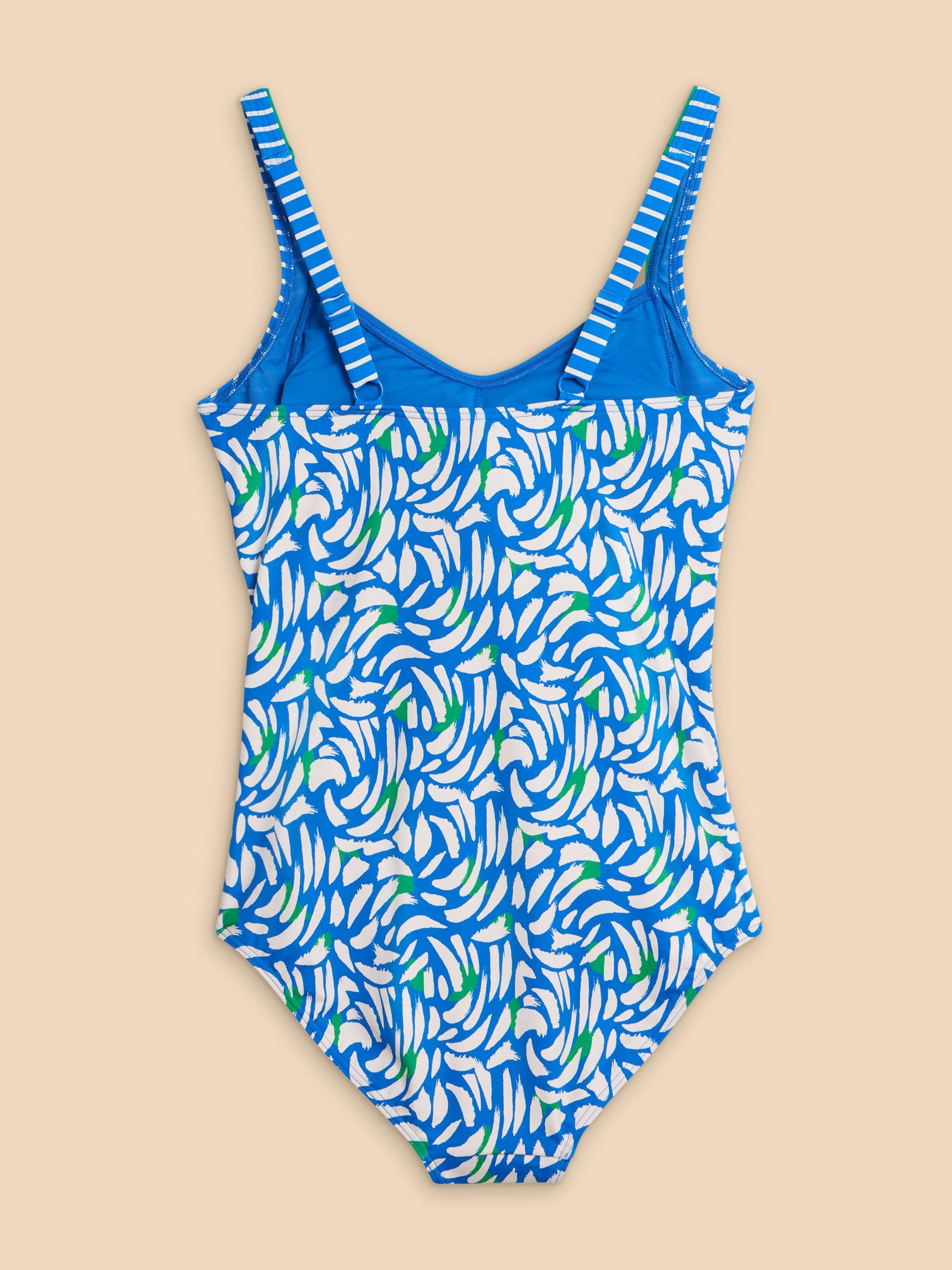 Splash Printed Tummy Control Swimsuit  in BLUE MLT - FLAT BACK