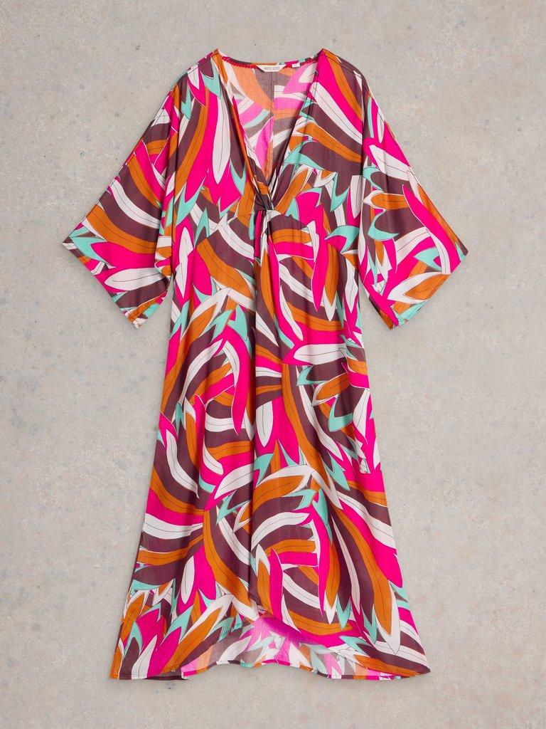 Cleo Printed Kimono in PINK PR - FLAT FRONT