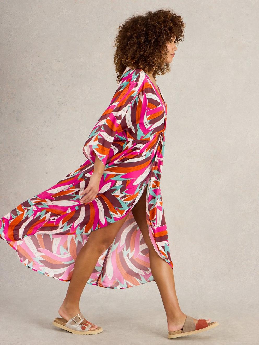 Cleo Printed Kimono in PINK PR - LIFESTYLE