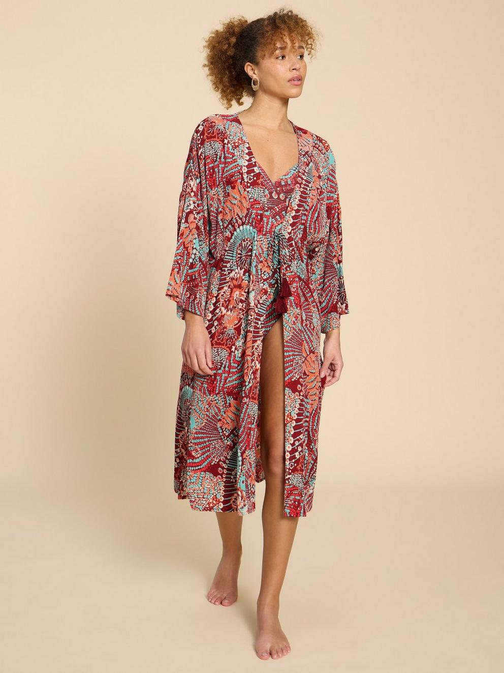 Sophie Kimono in RED PR - MODEL FRONT