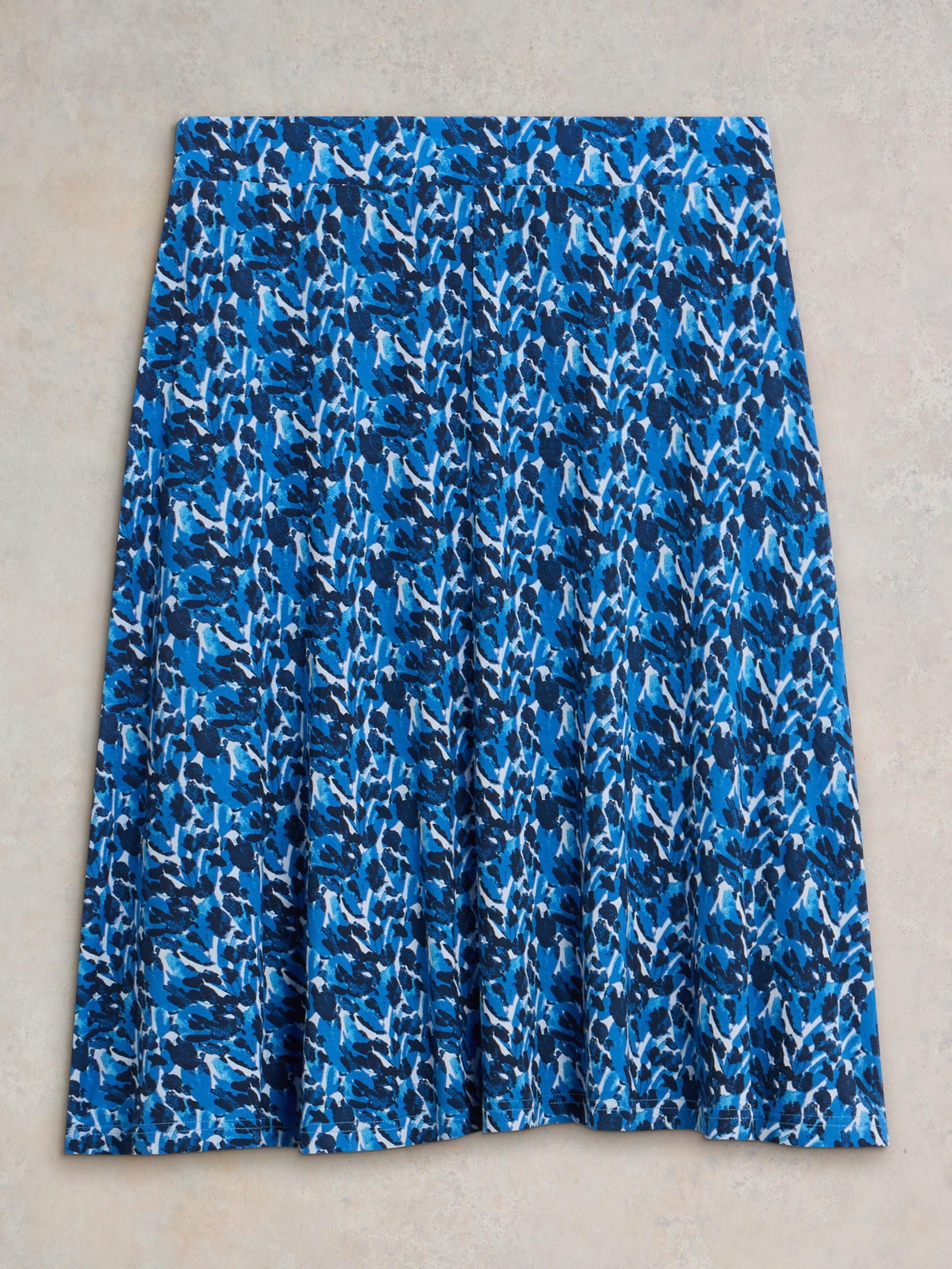 Jade Eco Vero Jersey Skirt in BLUE PR - FLAT BACK