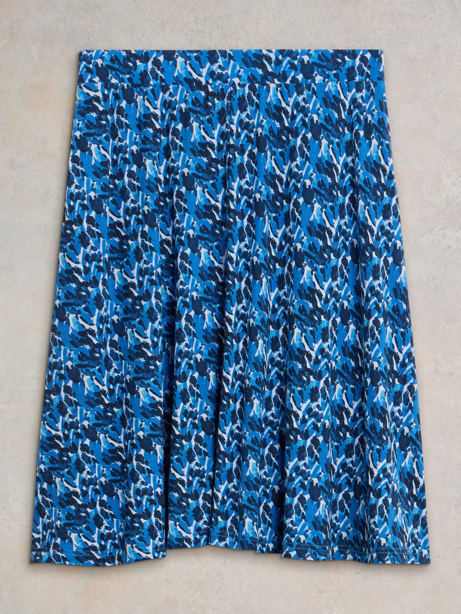 Jade Eco Vero Jersey Skirt in BLUE PR - FLAT FRONT