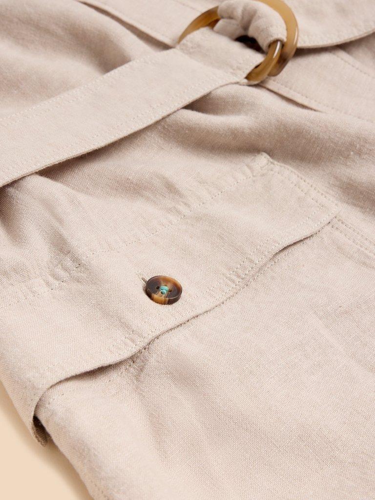Hazel Linen Blend Shirt Dress in LGT NAT - FLAT DETAIL