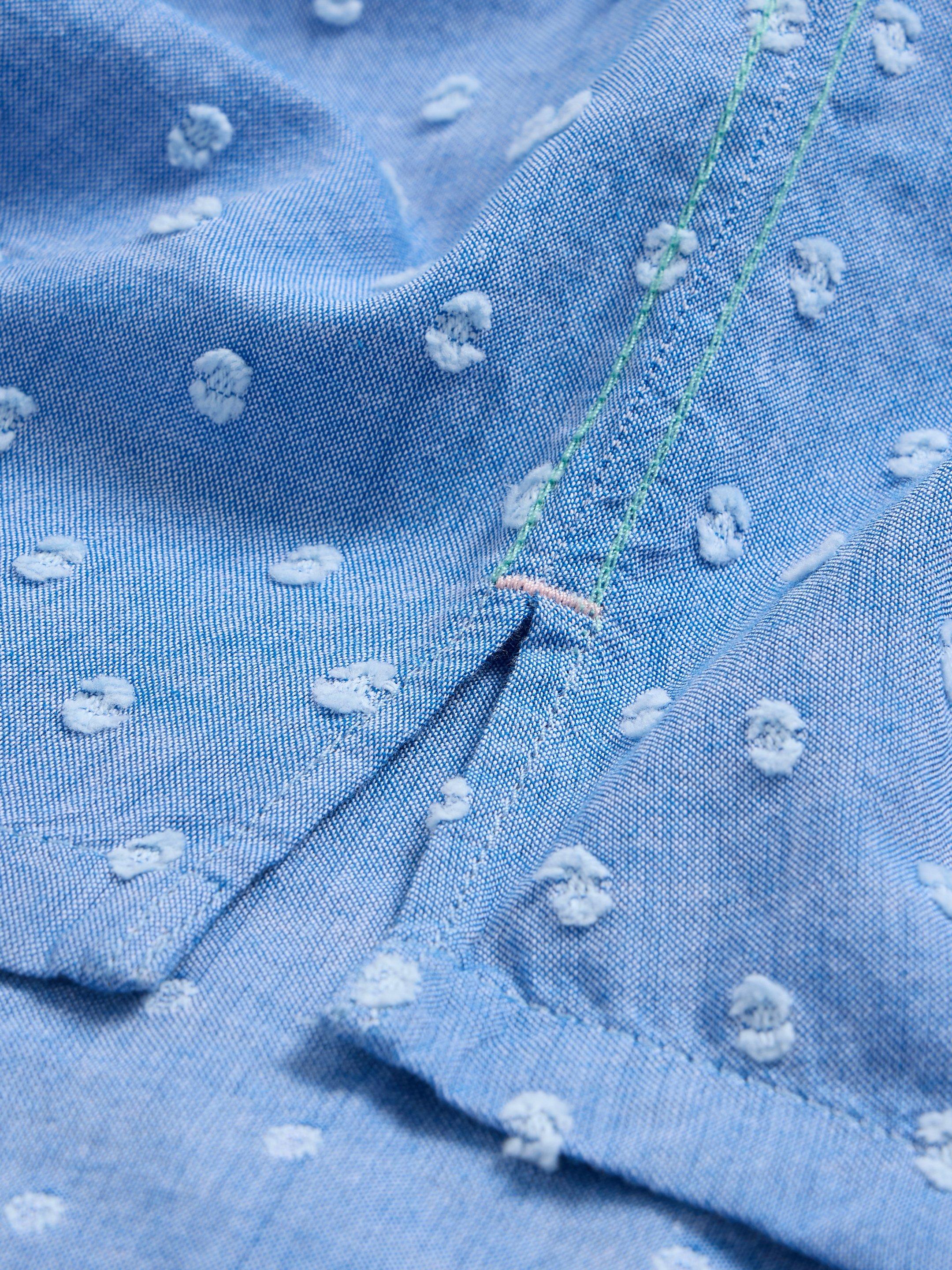 Ellie Organic Cotton Shirt in BLUE MLT - FLAT DETAIL