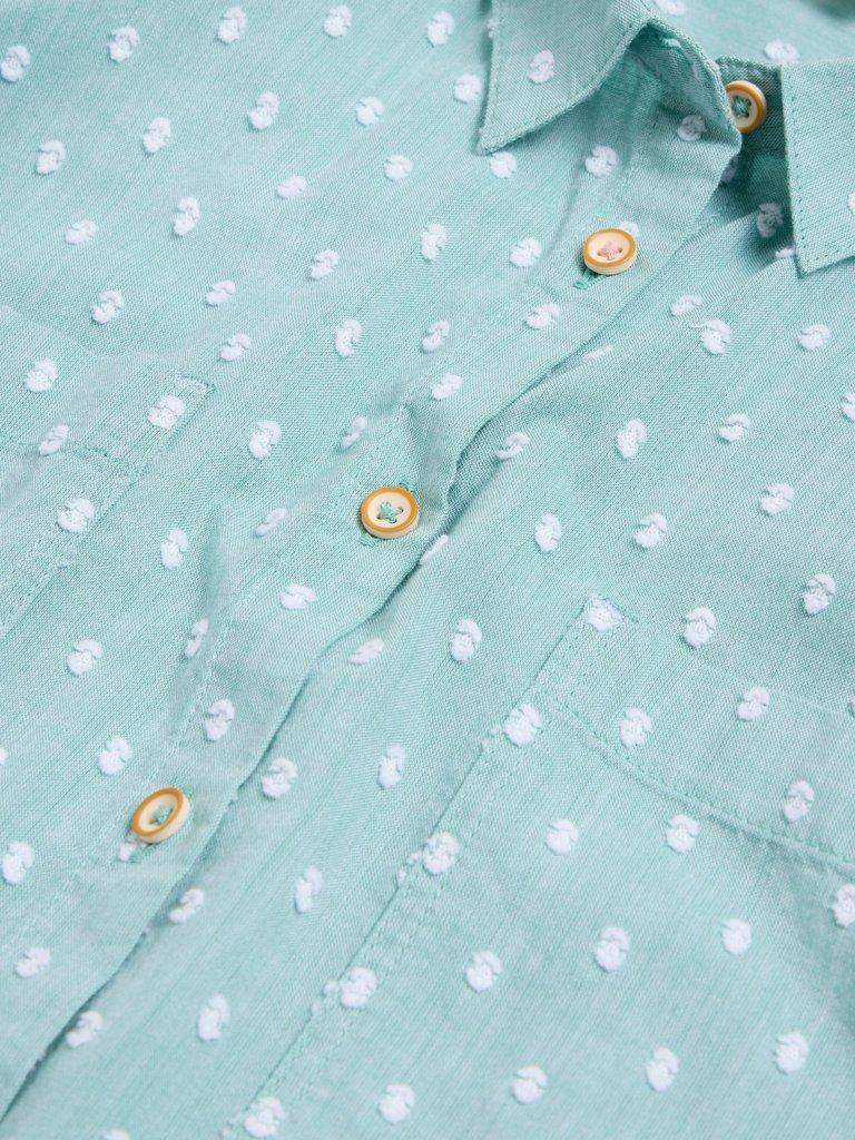 Ellie Organic Cotton Shirt in GREEN MLT - FLAT DETAIL