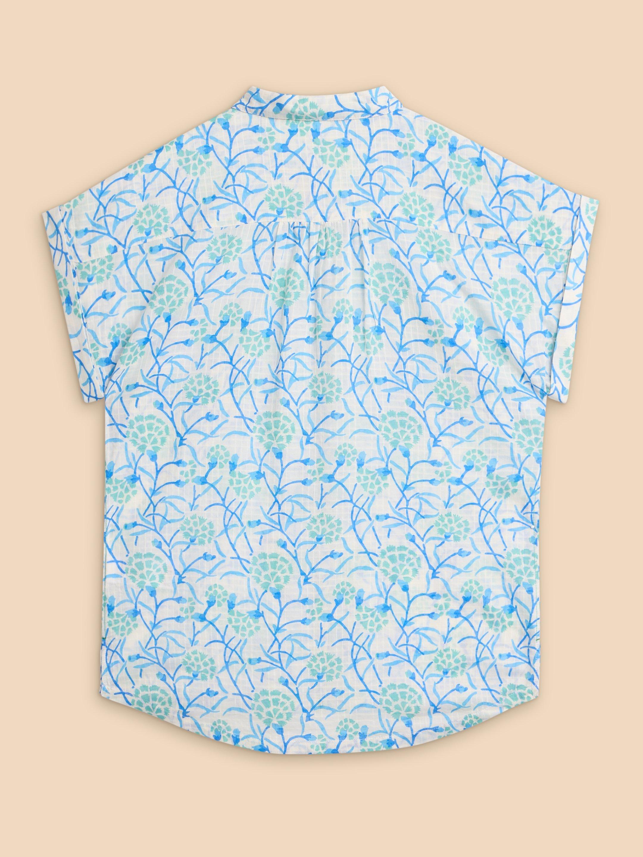 Ellie Organic Cotton Shirt in IVORY PR - FLAT BACK