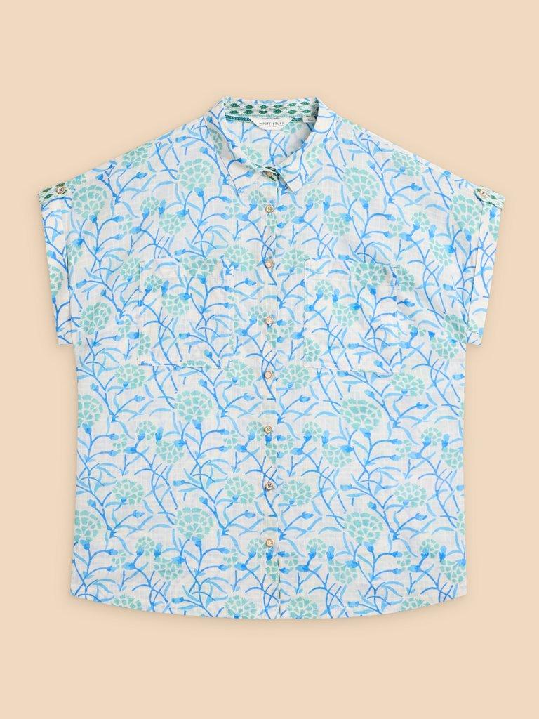 Ellie Organic Cotton Shirt in IVORY PR - FLAT FRONT