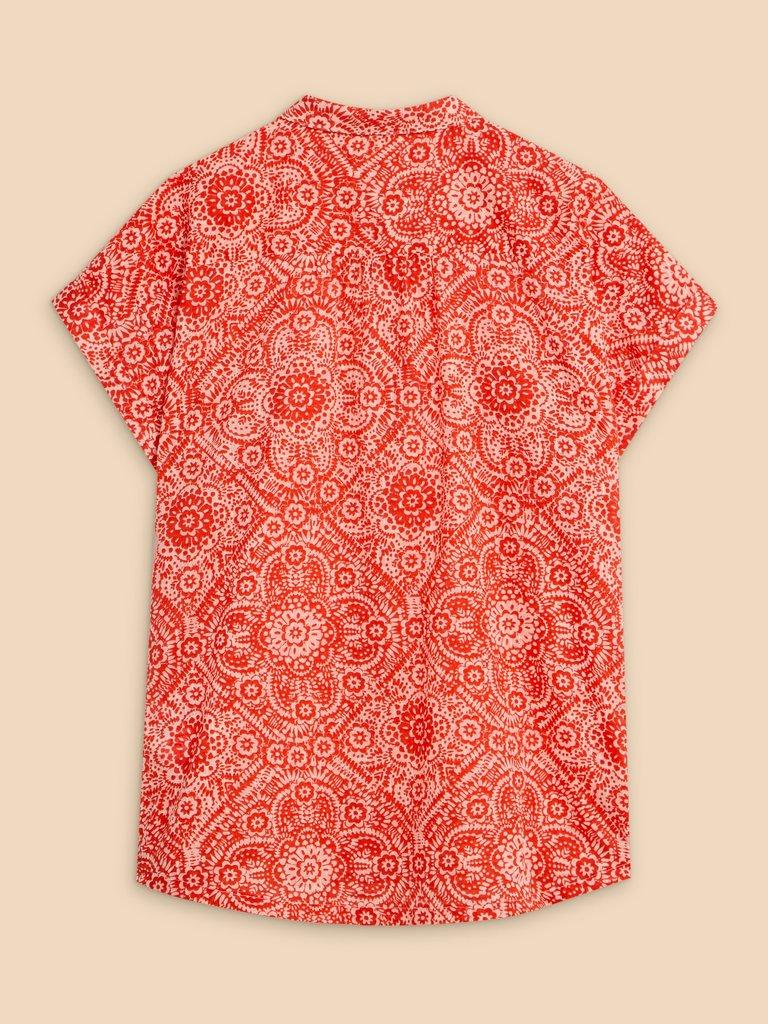 Ellie Organic Cotton Shirt in ORANGE PR - FLAT BACK