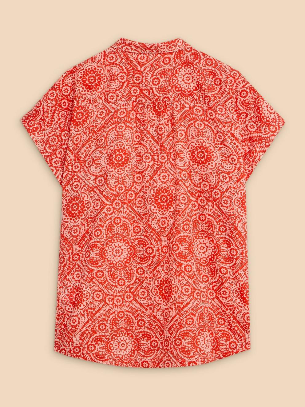 Ellie Organic Cotton Shirt in ORANGE PR - FLAT BACK