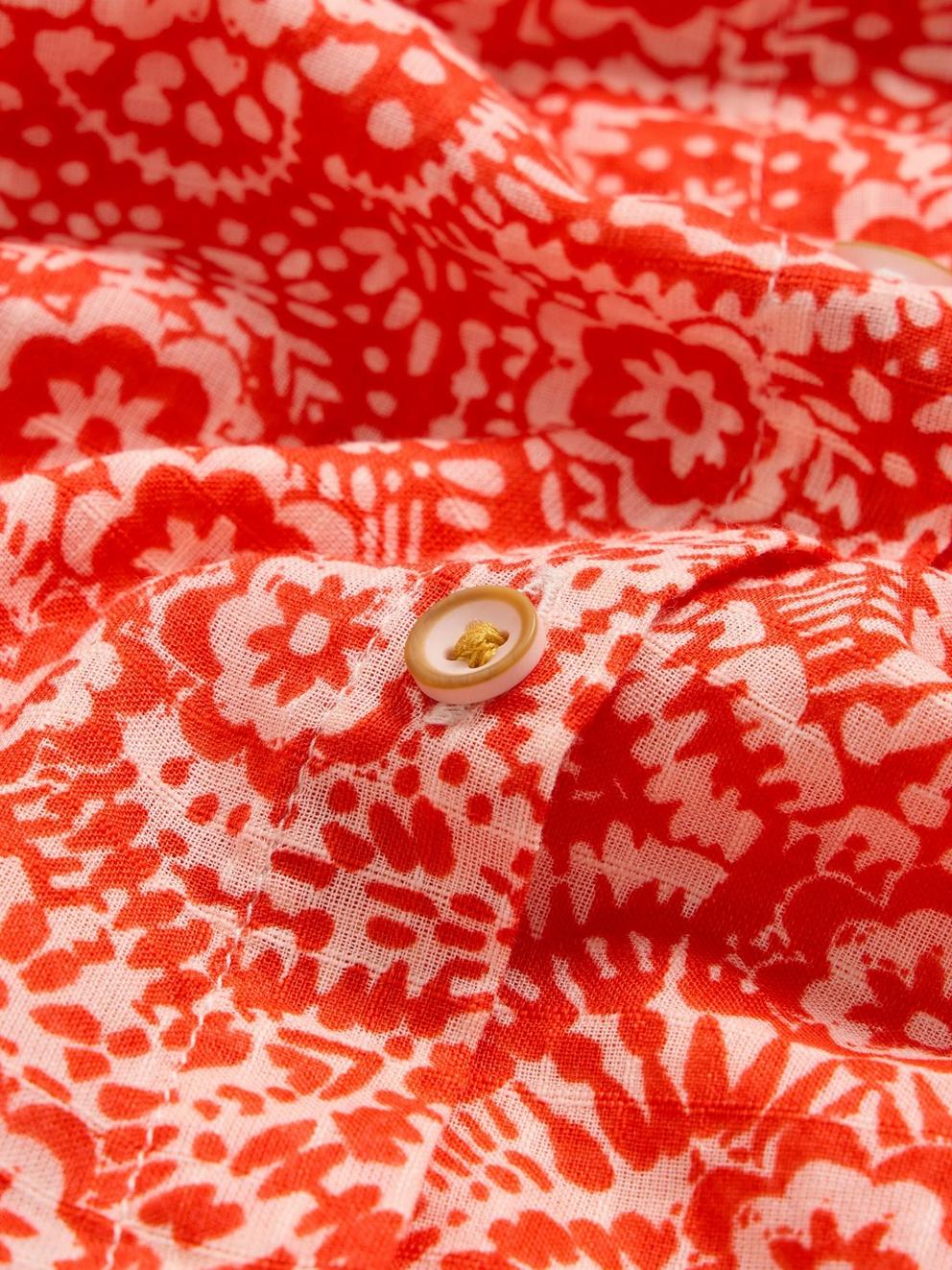 Ellie Organic Cotton Shirt in ORANGE PR - FLAT DETAIL