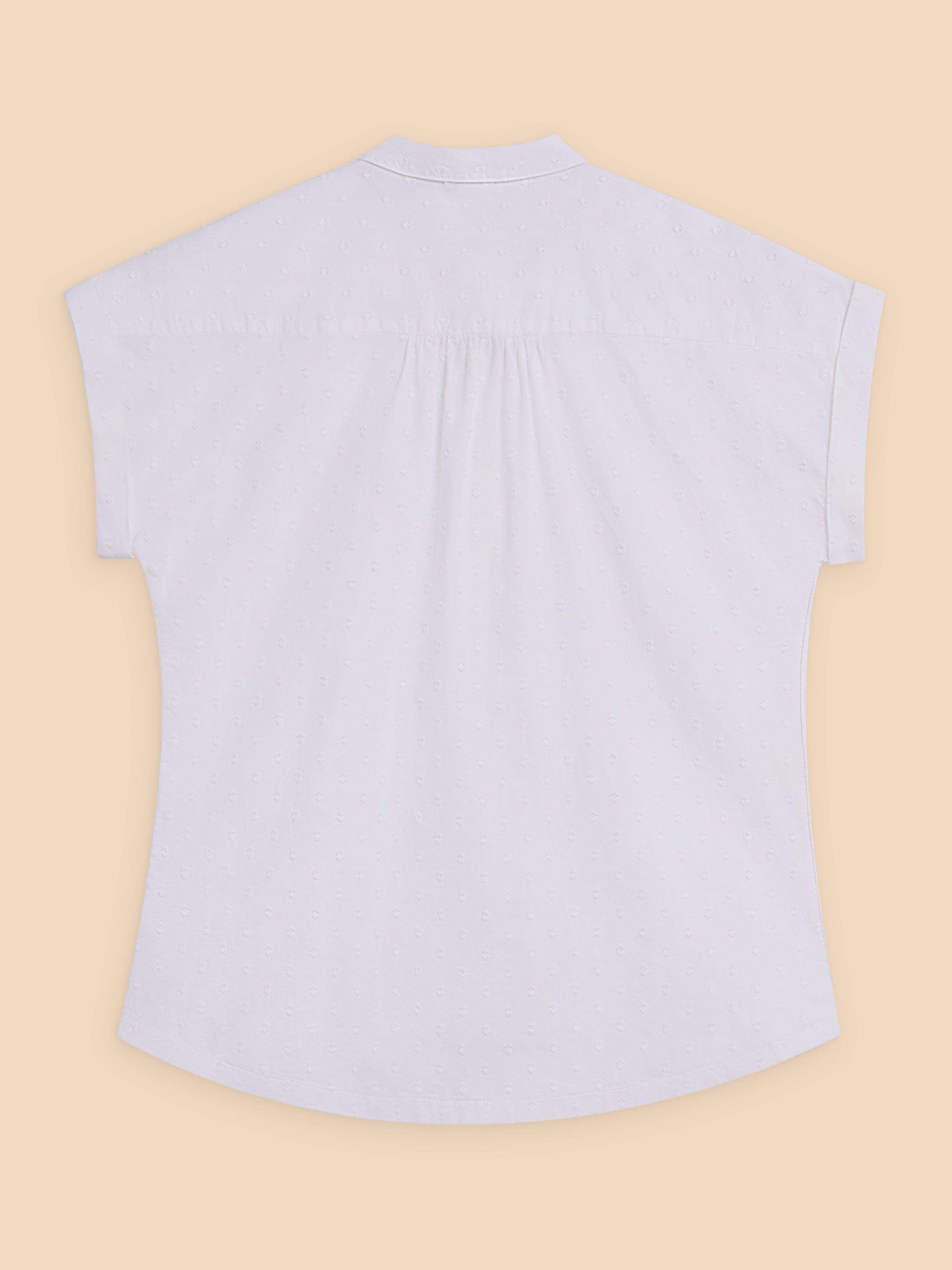 Ellie Organic Cotton Shirt in PALE IVORY - FLAT BACK
