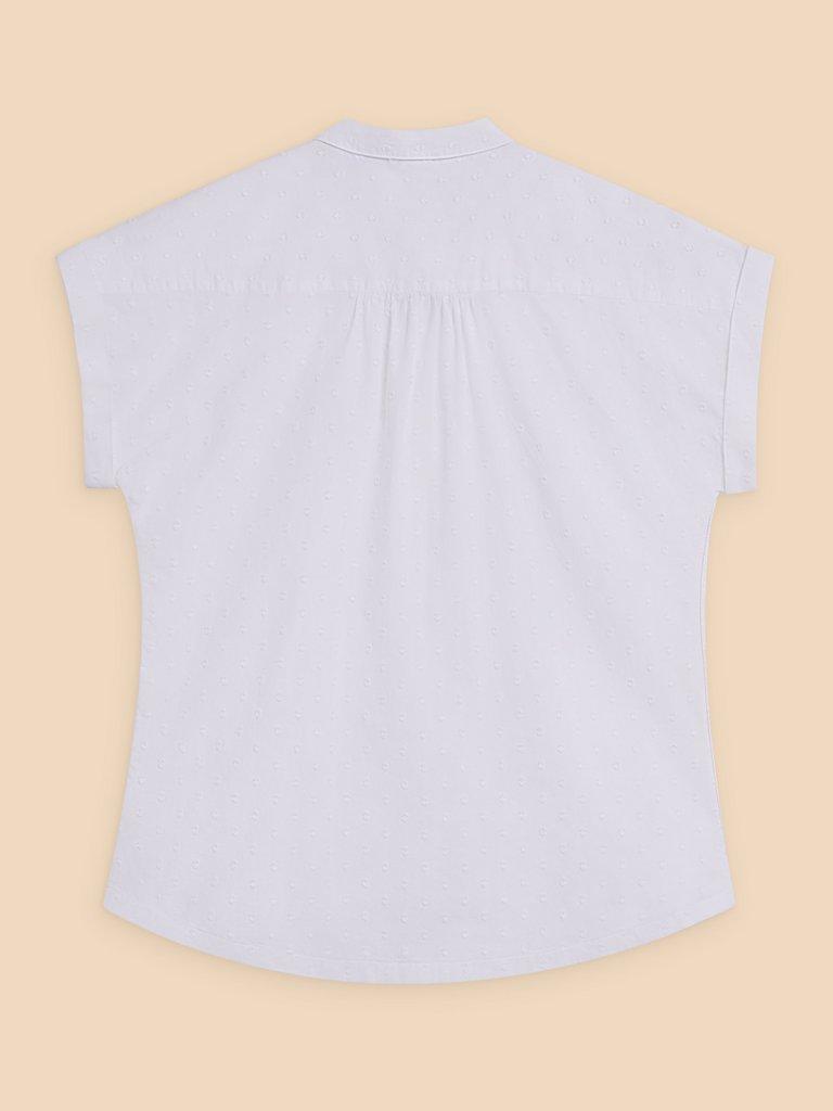 Ellie Organic Cotton Shirt in PALE IVORY - FLAT BACK