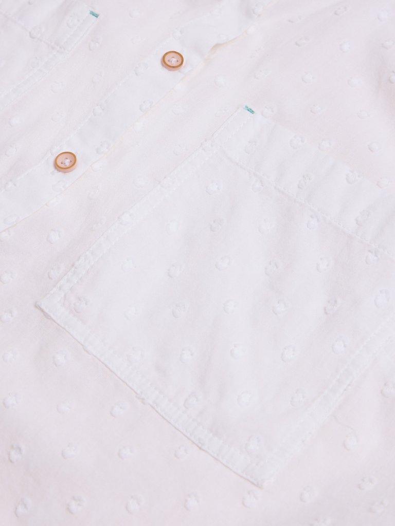 Ellie Organic Cotton Shirt in PALE IVORY - FLAT DETAIL