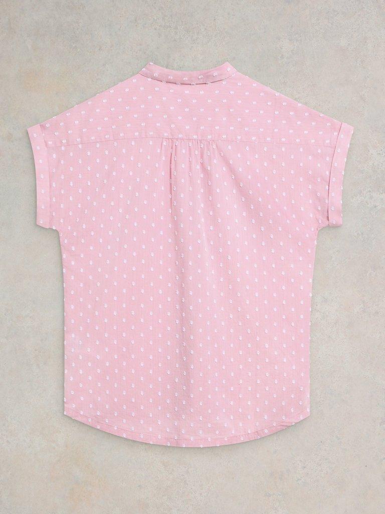 Ellie Organic Cotton Shirt in PINK MLT - FLAT BACK