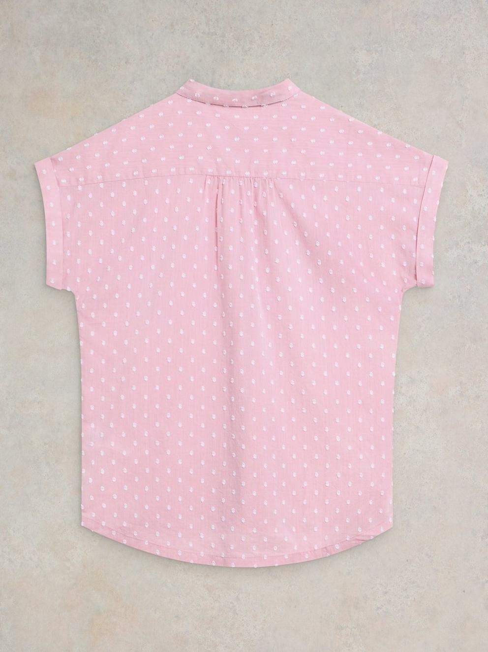 Ellie Organic Cotton Shirt in PINK MLT - FLAT BACK