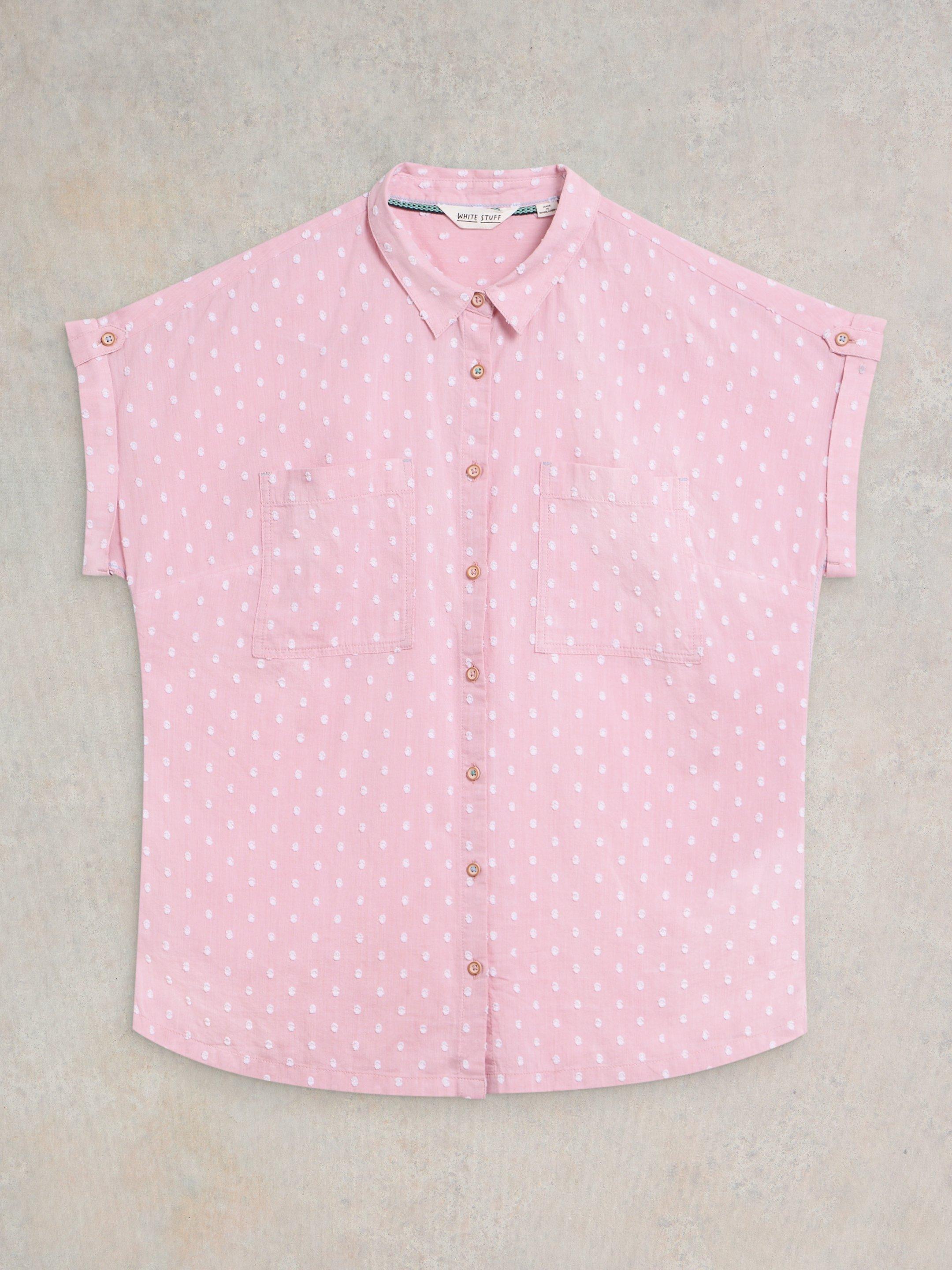 Ellie Organic Cotton Shirt in PINK MLT - FLAT FRONT