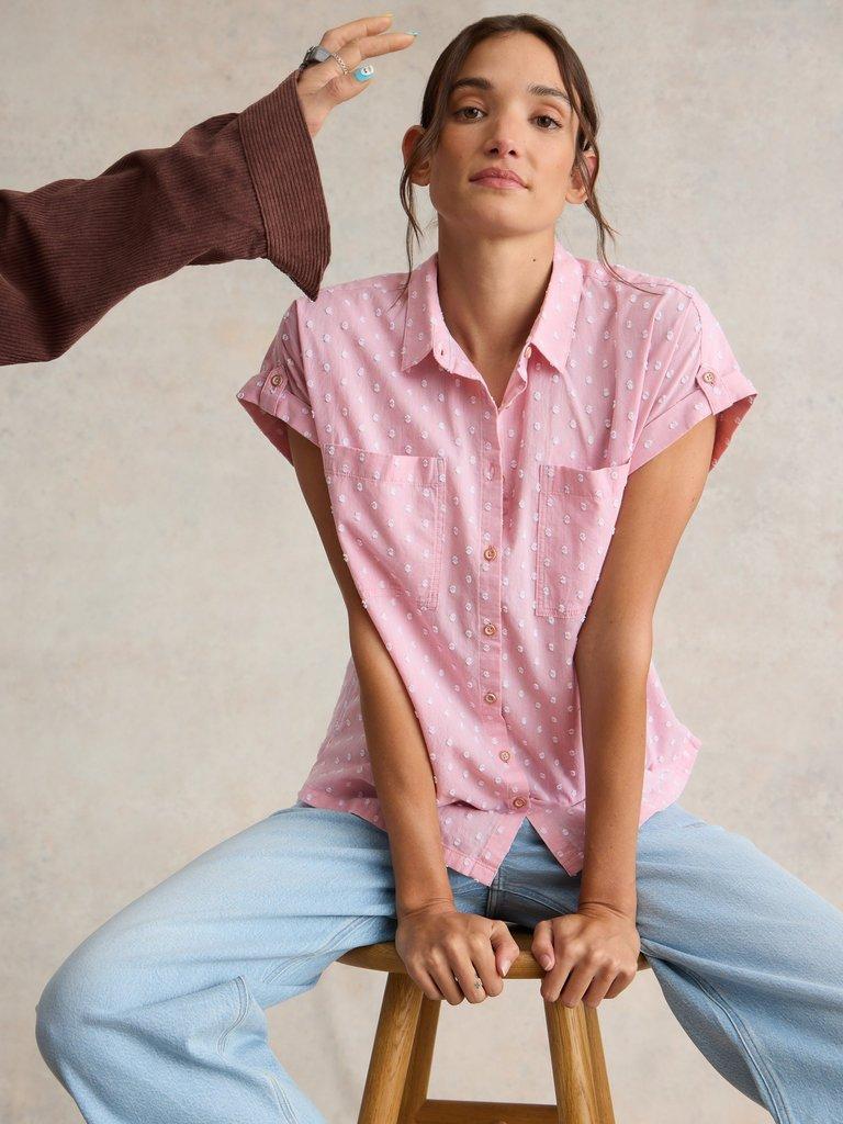 Ellie Organic Cotton Shirt in PINK MLT - LIFESTYLE