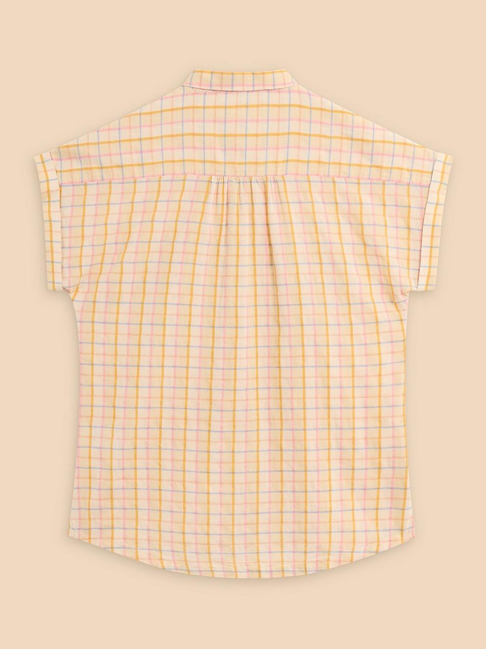 Ellie Check Shirt in NAT MLT - FLAT BACK