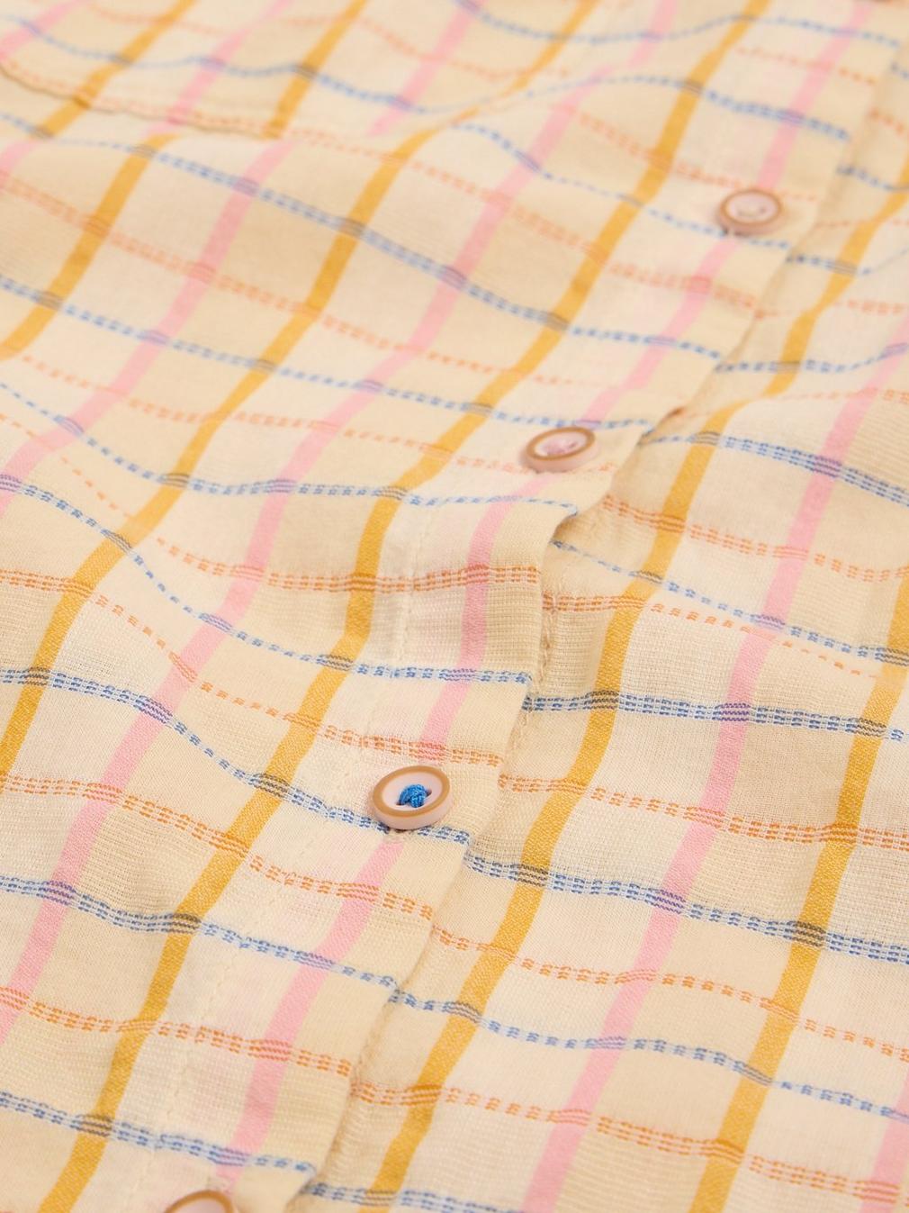 Ellie Check Shirt in NAT MLT - FLAT DETAIL