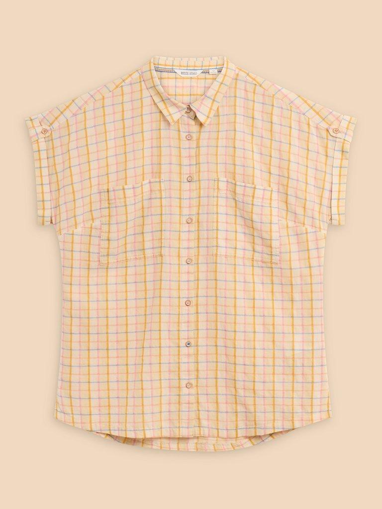 Ellie Check Shirt in NAT MLT - FLAT FRONT