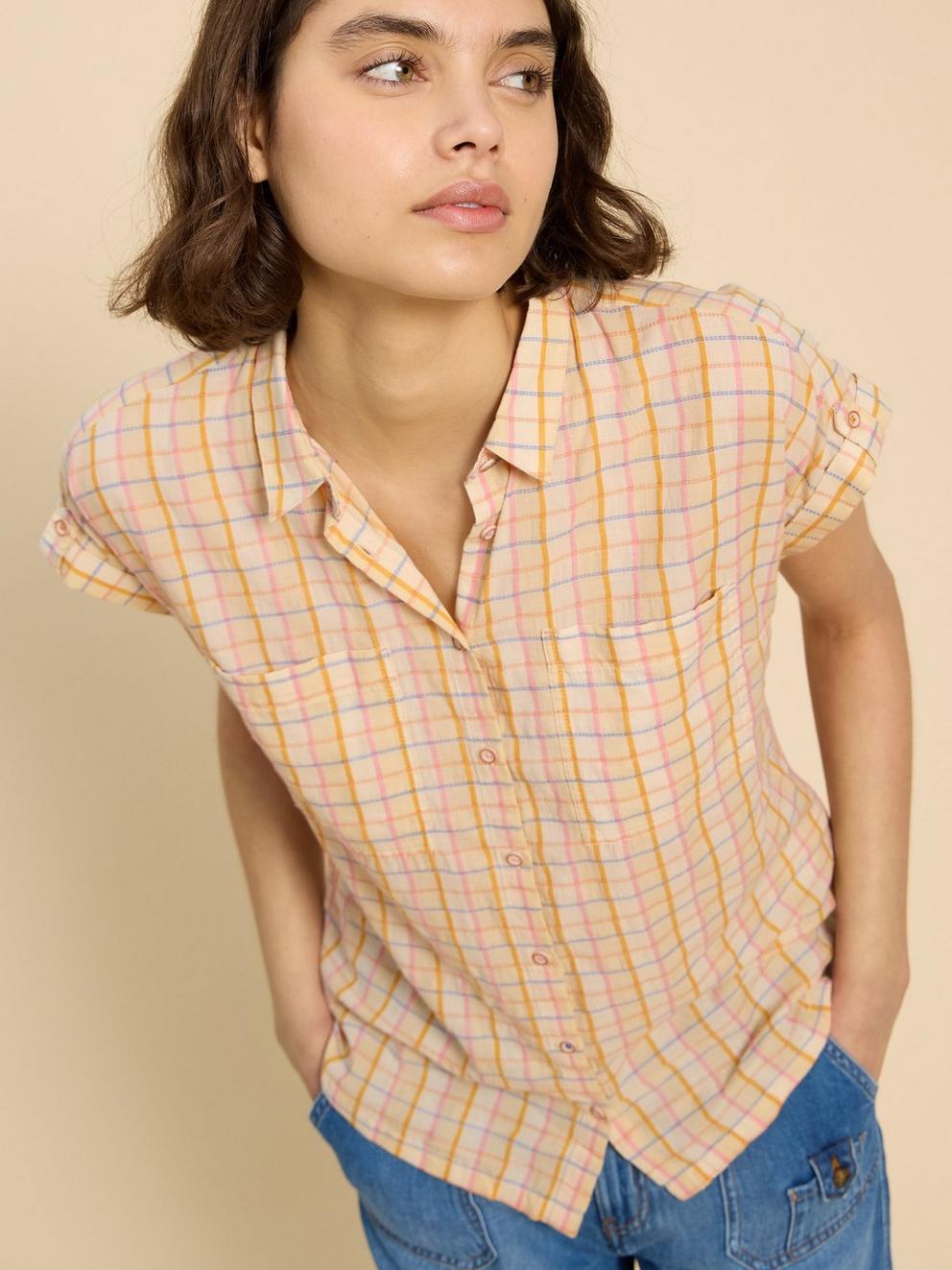 Ellie Check Shirt in NAT MLT - LIFESTYLE