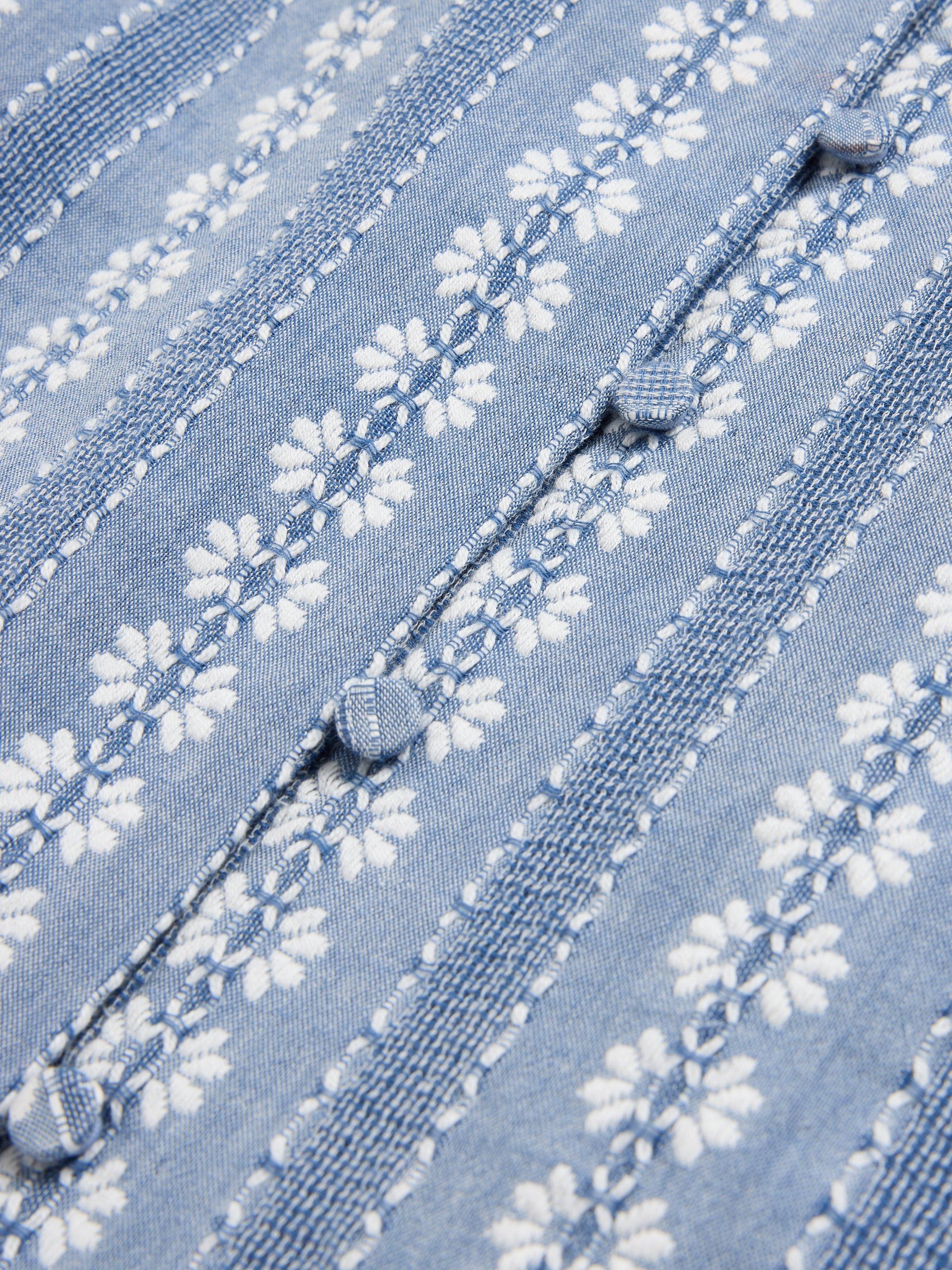 Rhiannon Organic Cotton Vest in BLUE MLT - FLAT DETAIL