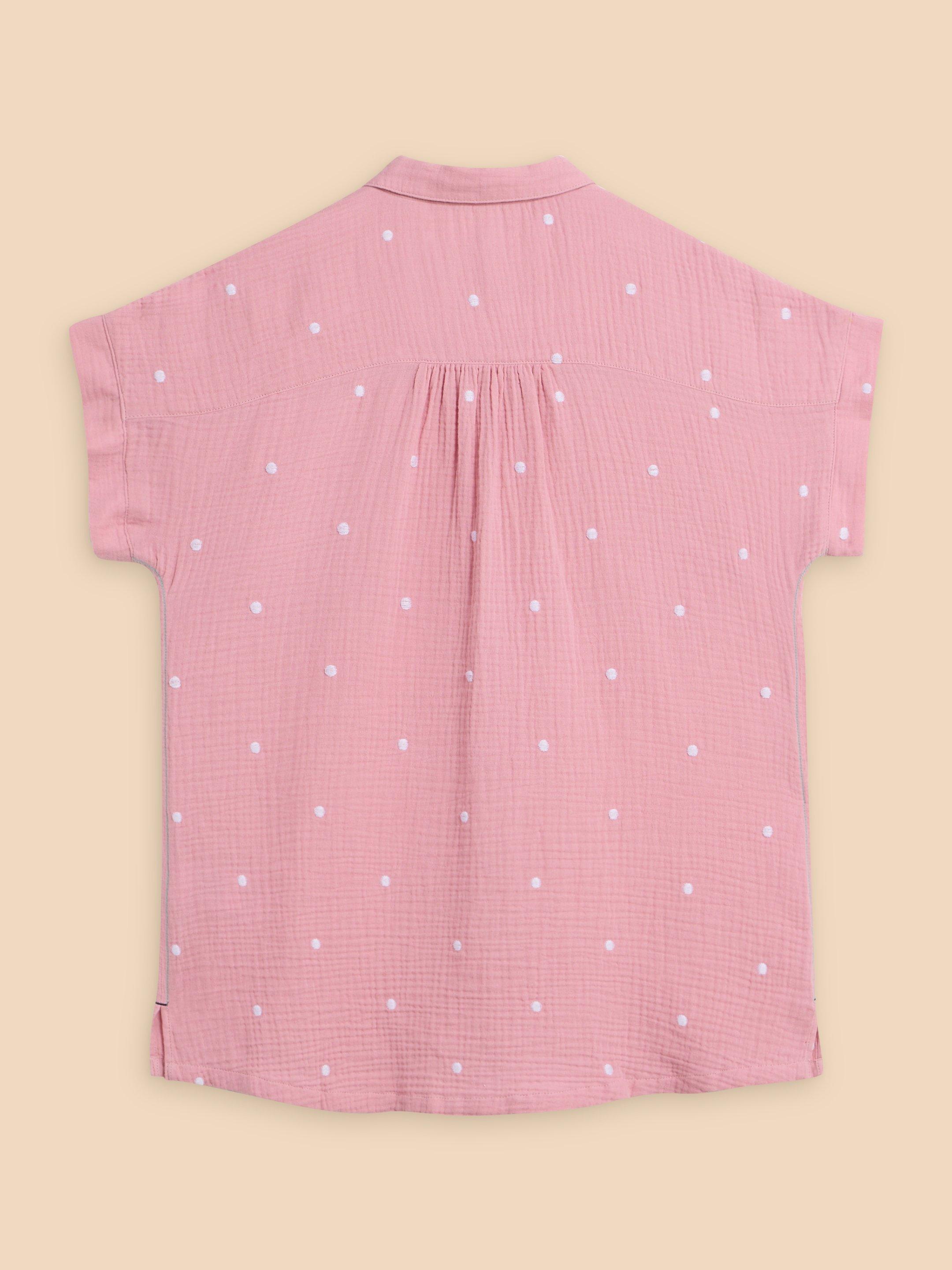 Emma Double Cloth Shirt in PINK MLT - FLAT BACK