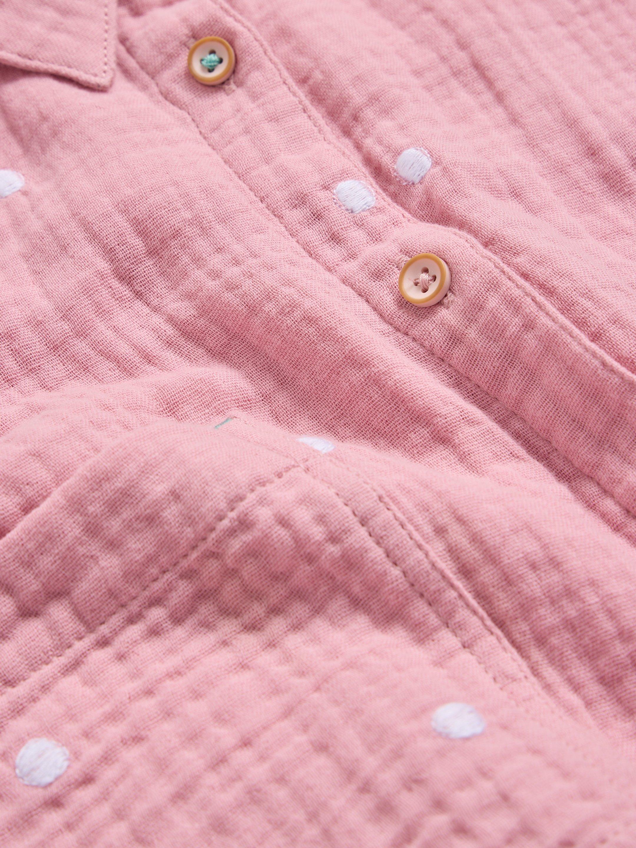 Emma Double Cloth Shirt in PINK MLT - FLAT DETAIL