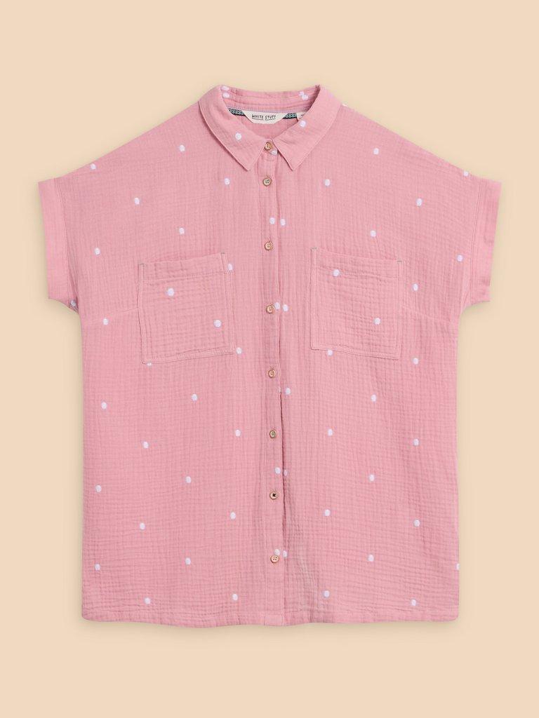 Emma Double Cloth Shirt in PINK MLT - FLAT FRONT