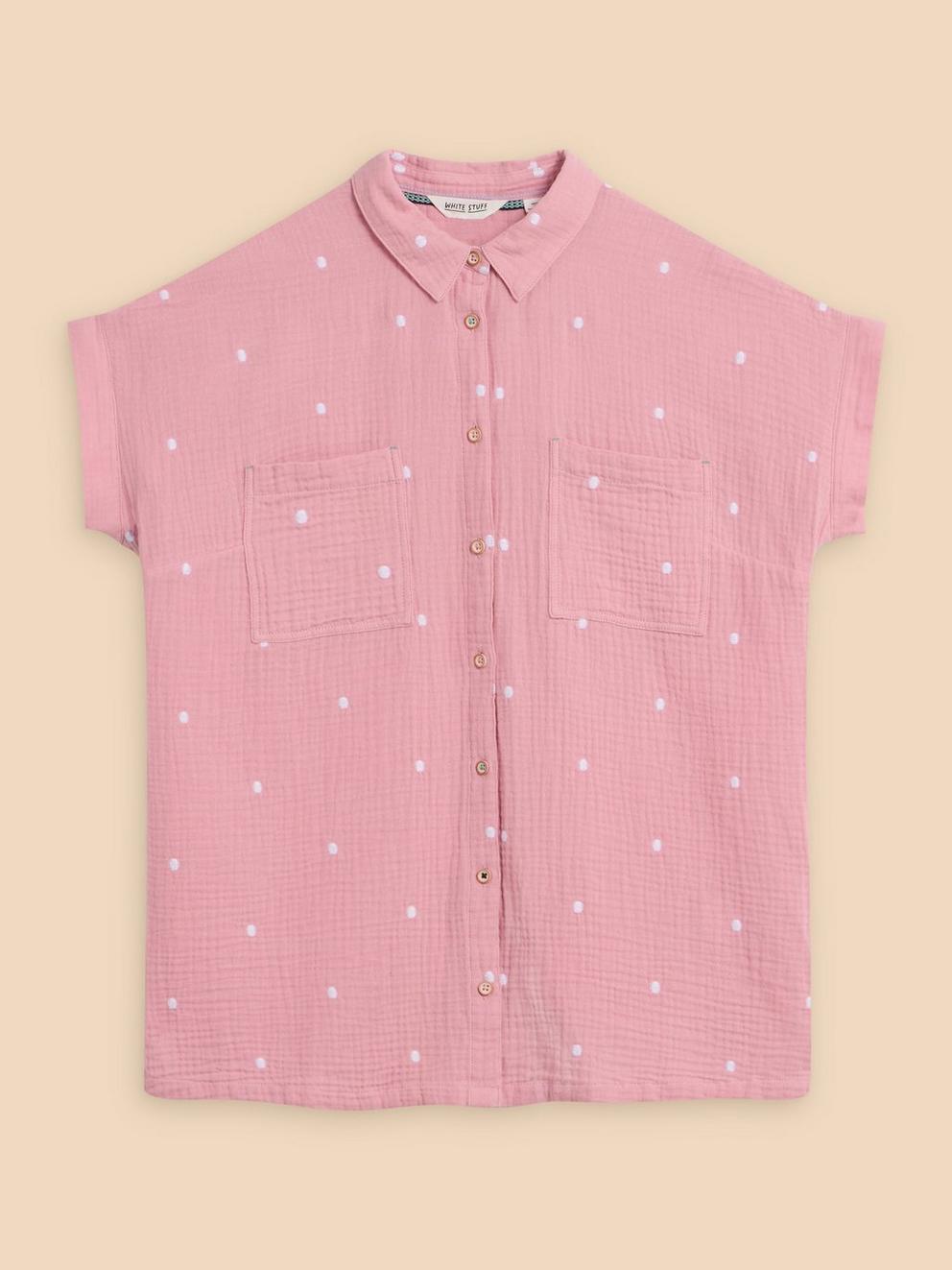 Emma Double Cloth Shirt in PINK MLT - FLAT FRONT