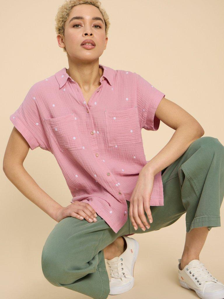 Emma Double Cloth Shirt in PINK MLT - LIFESTYLE