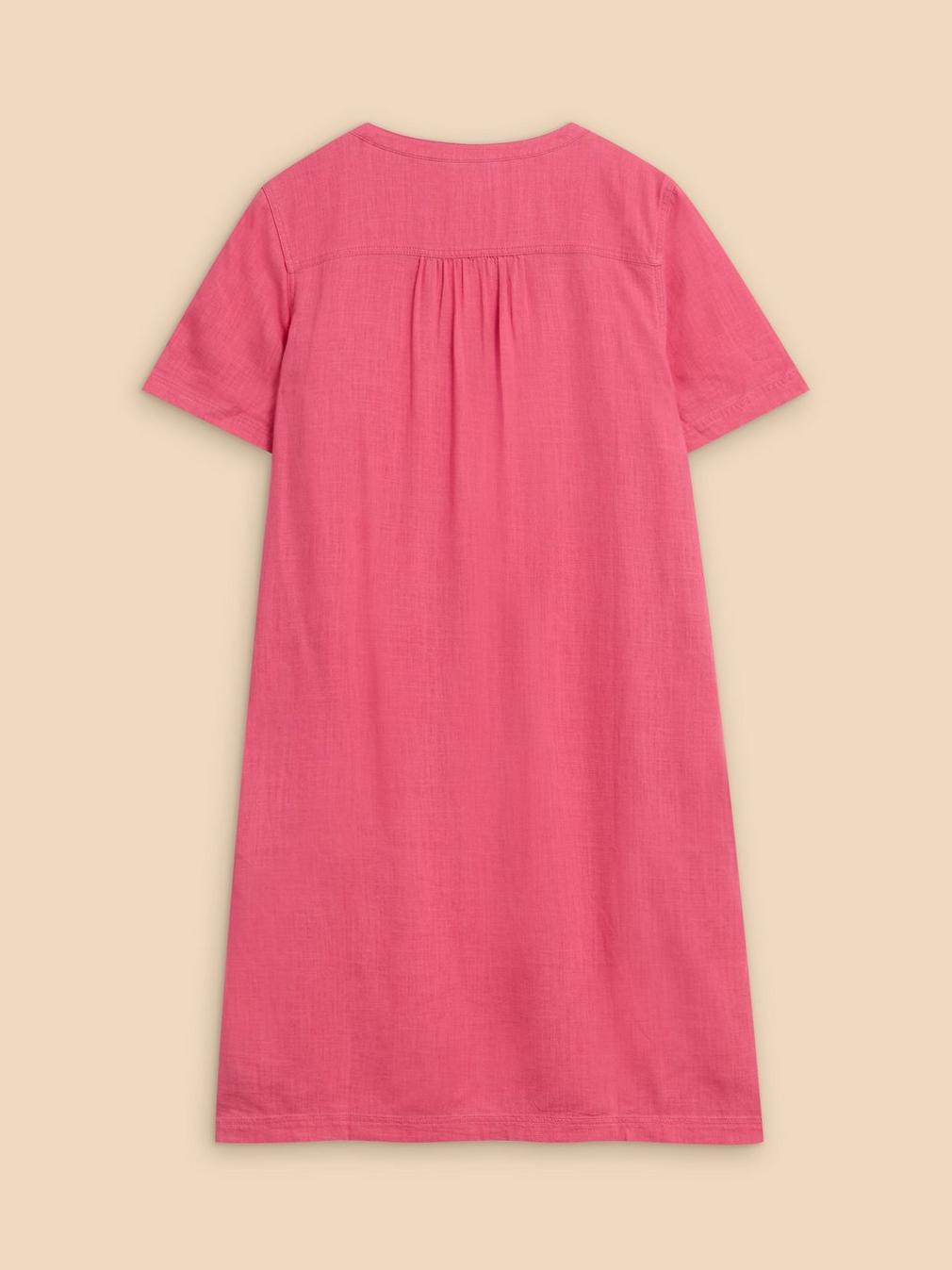 Lydia Shift Dress in MID PINK - FLAT BACK