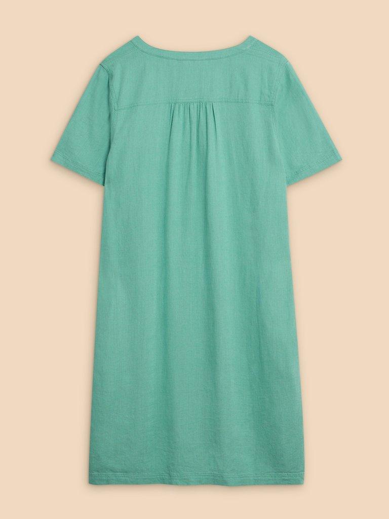 Lydia Shift Dress in MID TEAL - FLAT BACK