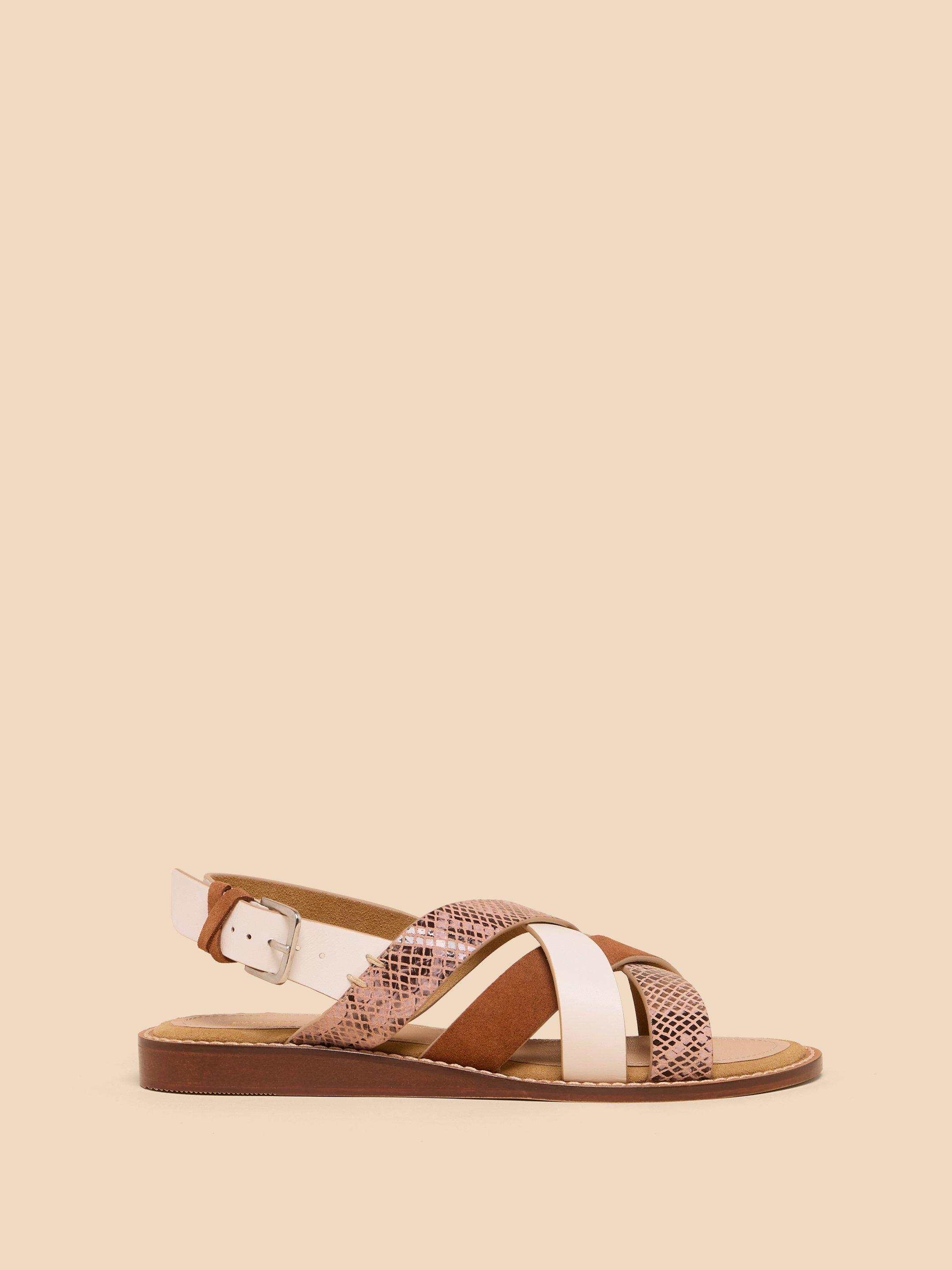 Holly Leather Mini Wedge in TAN MULTI - LIFESTYLE
