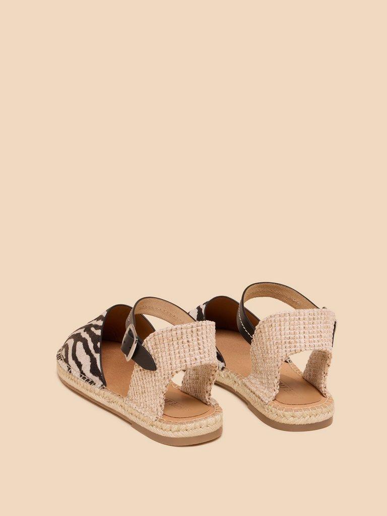 Buttercup Leather Espadrille in BLK PR - FLAT DETAIL