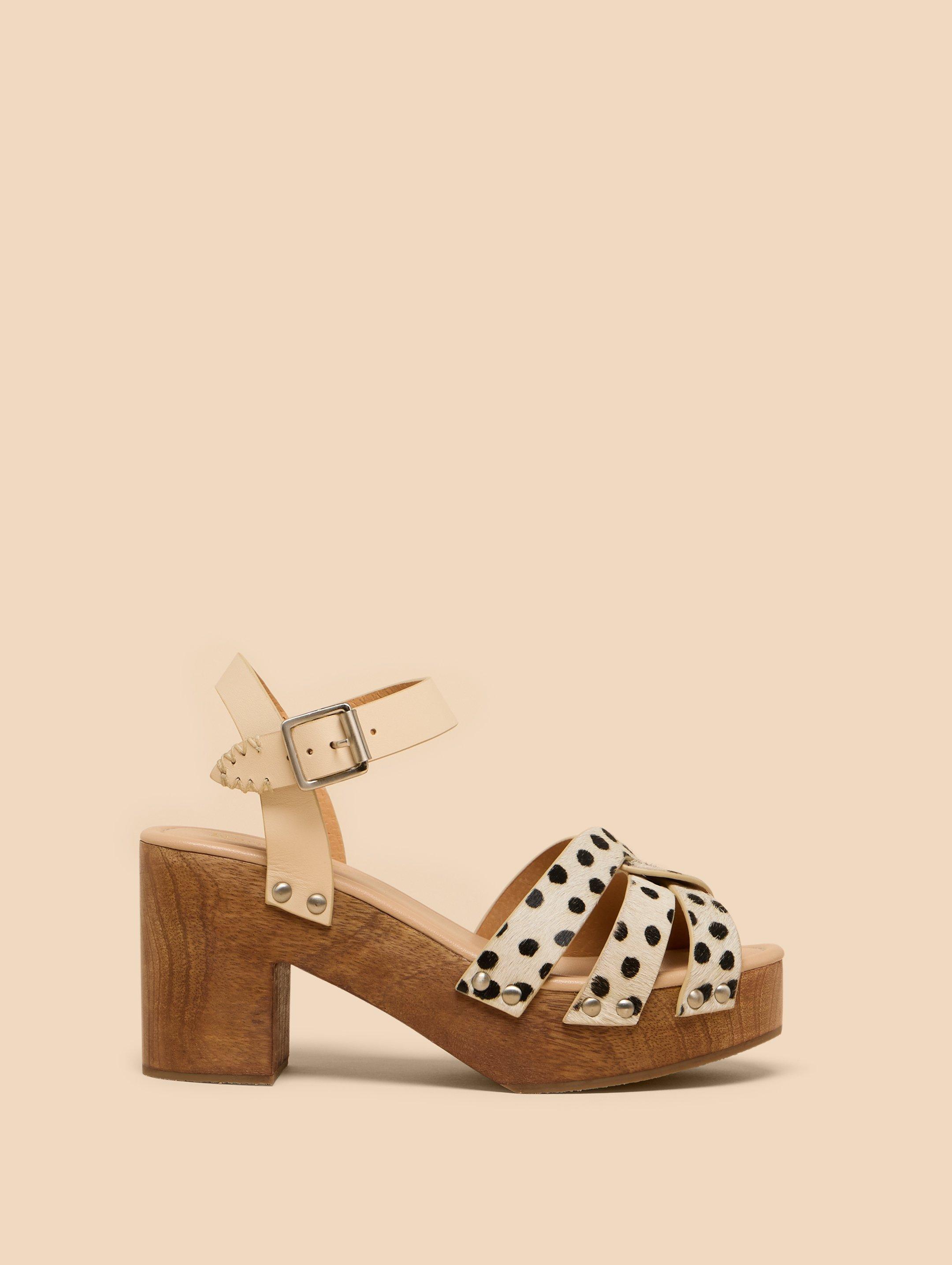 Cosmo Leather Heeled Clog in IVORY PR - LIFESTYLE