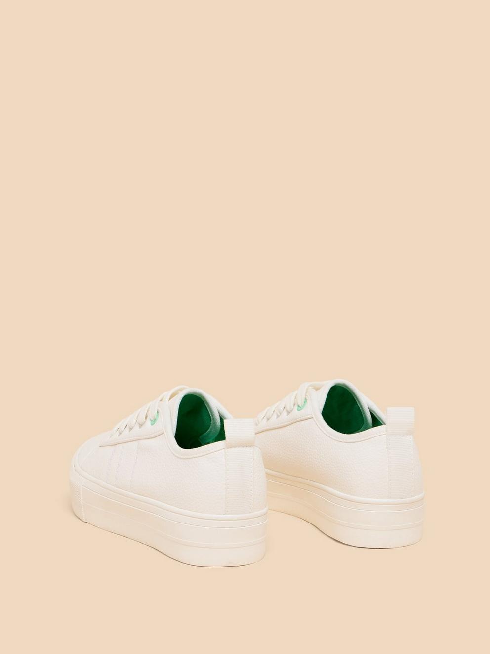 Pippa Trainer Flatform in NAT WHITE - FLAT DETAIL