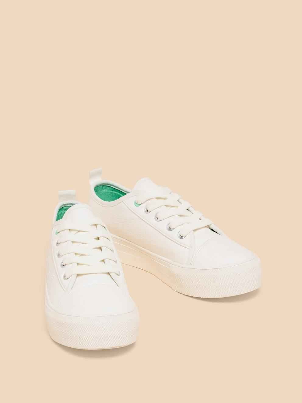 Pippa Trainer Flatform in NAT WHITE - FLAT FRONT