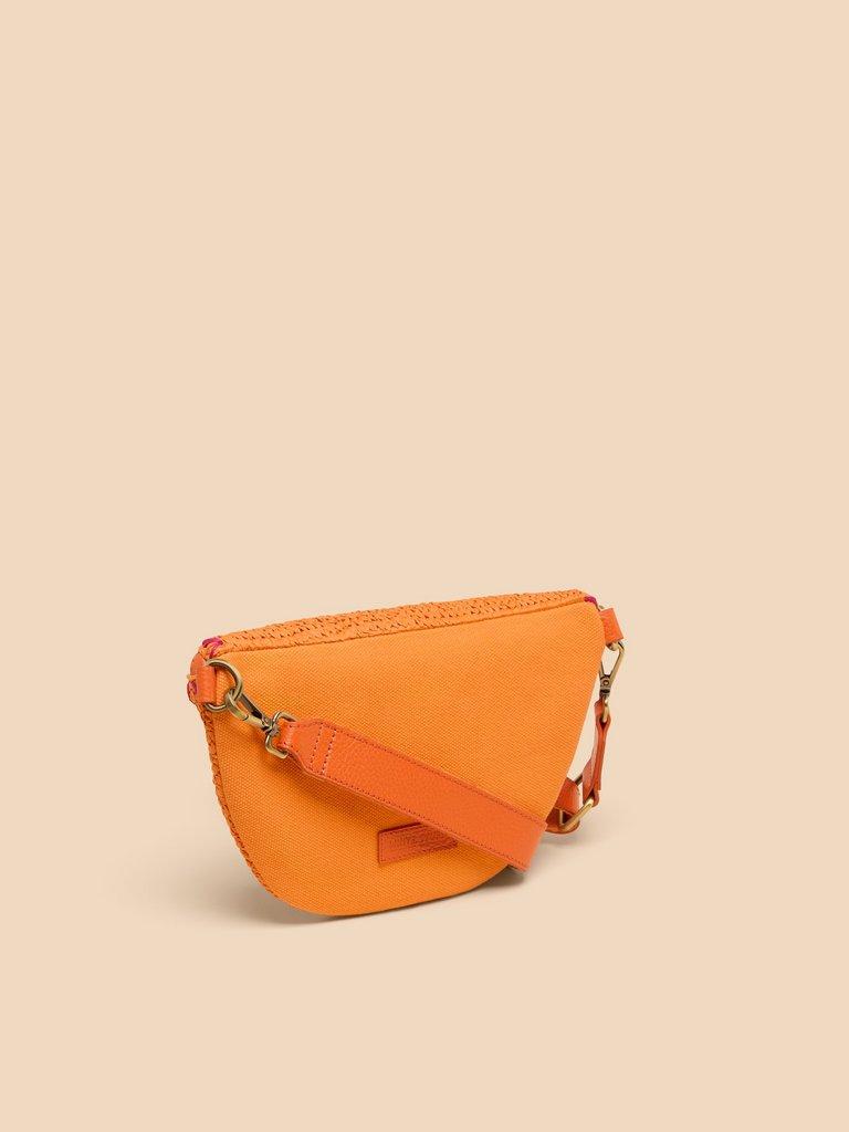 Sebby Mini Raffia Sling Bag in BRT ORANGE - FLAT BACK