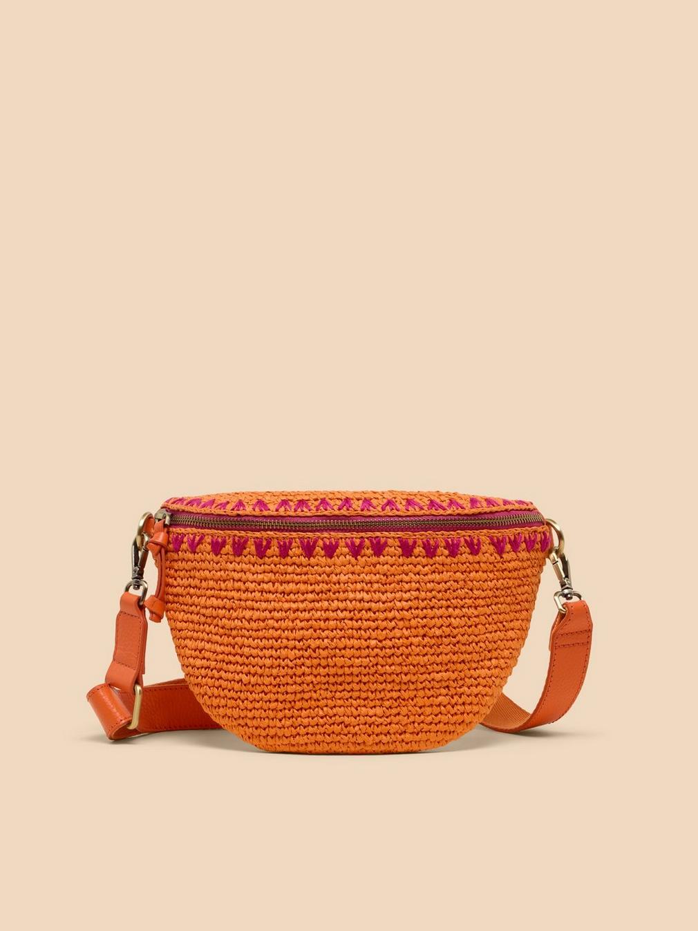 Sebby Mini Raffia Sling Bag in BRT ORANGE - LIFESTYLE