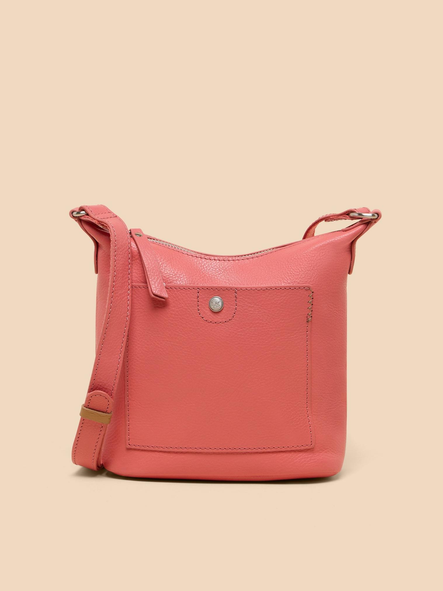 Mini Leather Fern Crossbody Bag in MID CORAL - LIFESTYLE