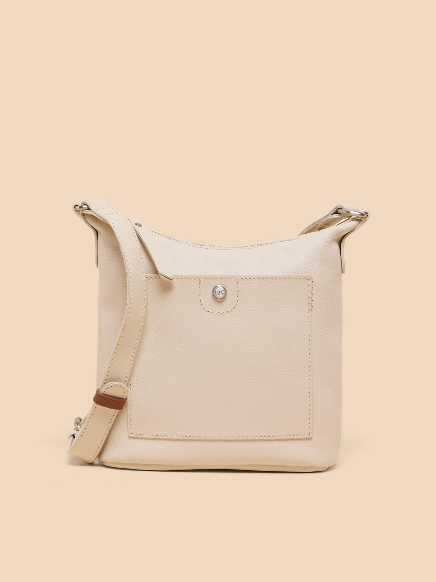 Mini Leather Fern Crossbody Bag in PALE IVORY - LIFESTYLE