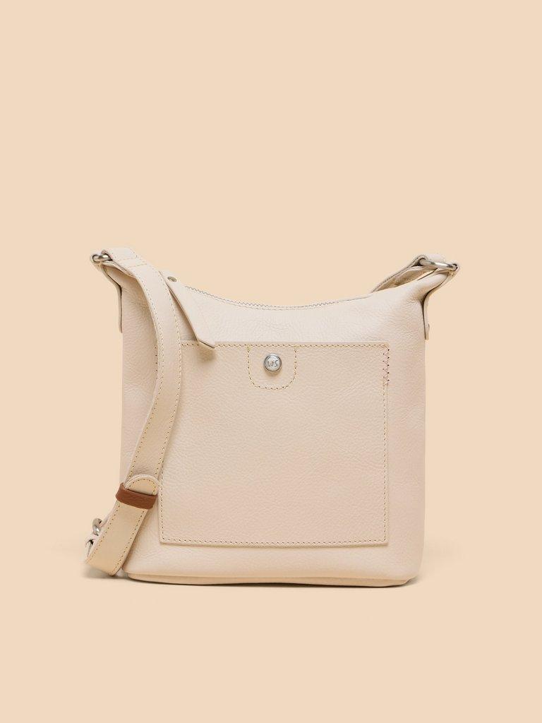 Mini Leather Fern Crossbody Bag in PALE IVORY White Stuff