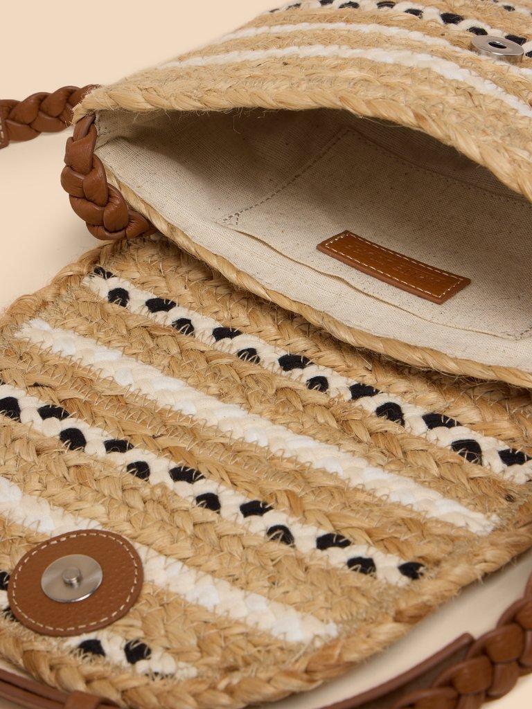 Demi Jute Mini Crossbody in NAT MLT - FLAT DETAIL