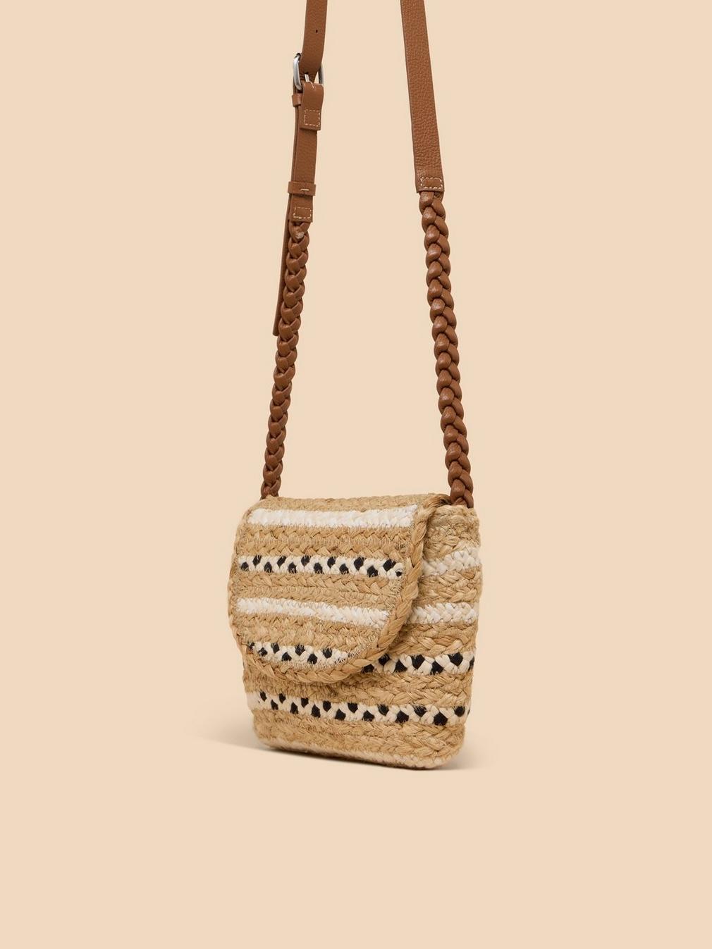 Demi Jute Mini Crossbody in NAT MLT - FLAT FRONT